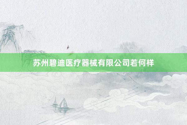 苏州碧迪医疗器械有限公司若何样