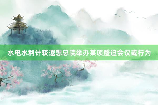 水电水利计较遐想总院举办某项蹙迫会议或行为