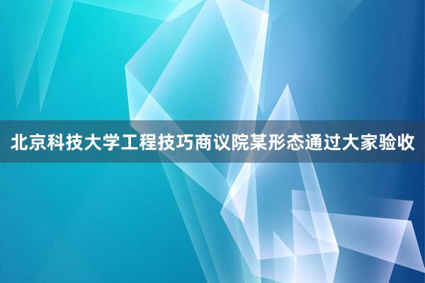 北京科技大学工程技巧商议院某形态通过大家验收